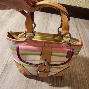 Euc Coach Hampton Y2K Multi-Colored Striped Handbag Purse